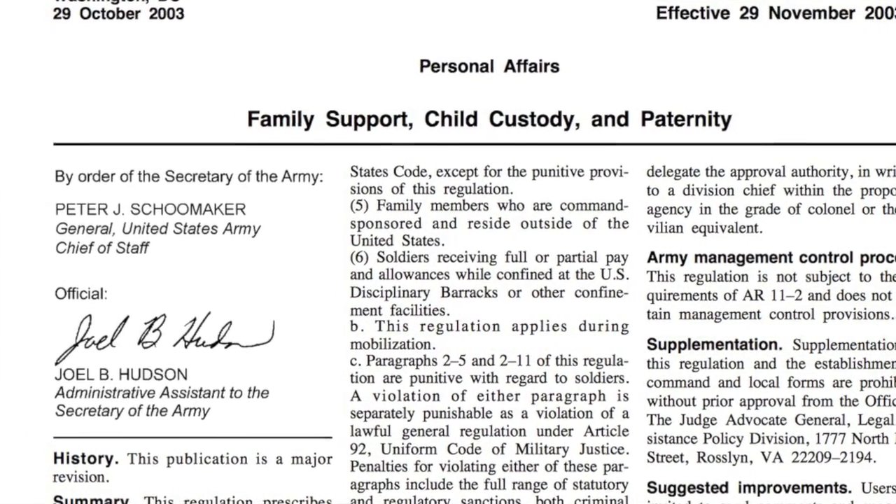 Army Child Support Chart